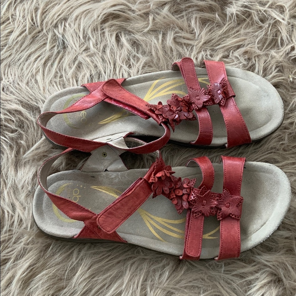 Abeo Kai Sandals 9.5 N Leather Strappy Slingback Comfort Shoes